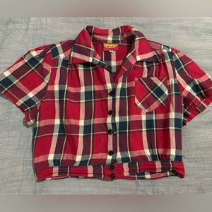 Freddie’s of Pinewood Rockabilly Plaid Crop Top